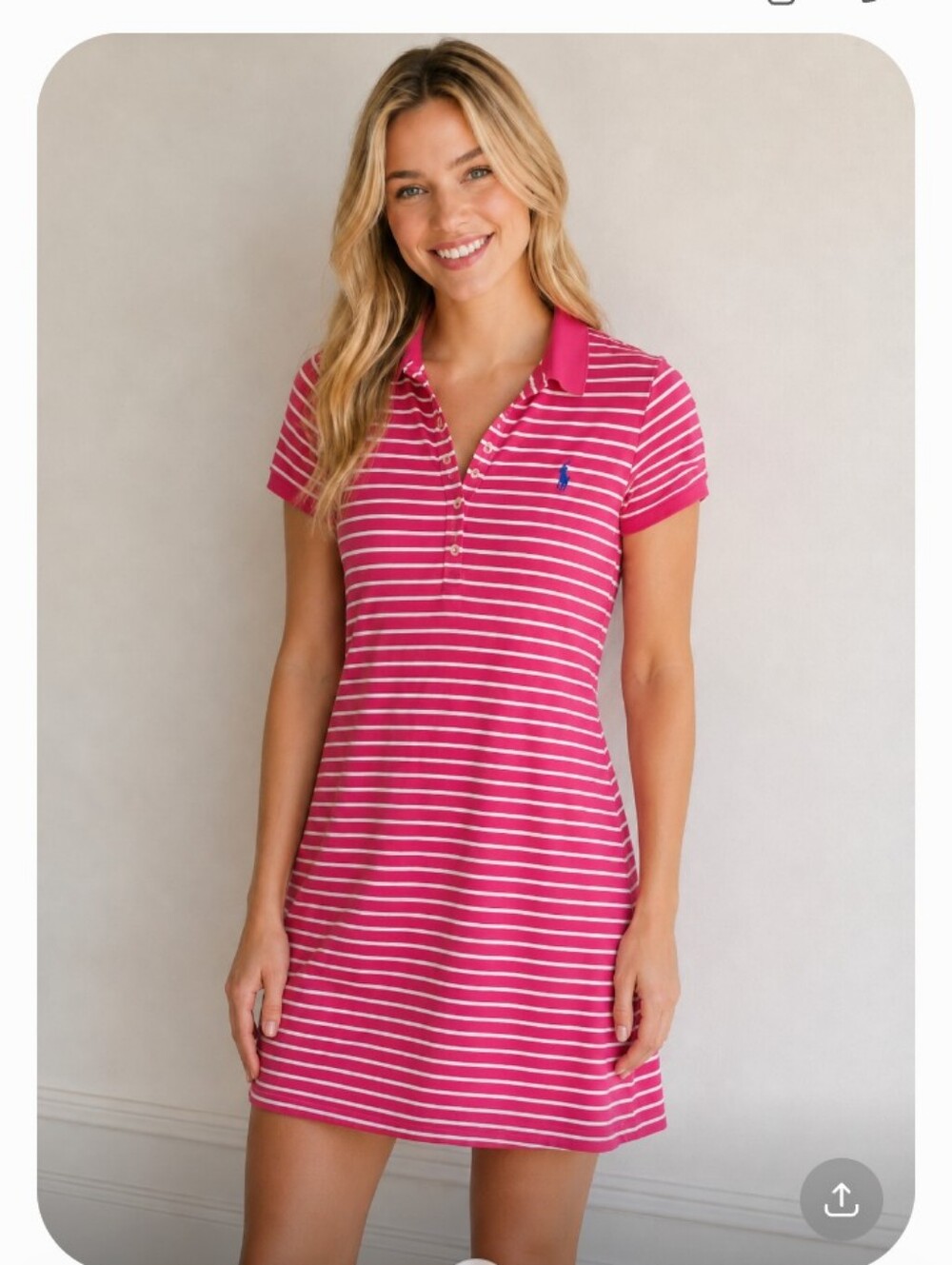 Polo by Ralph Lauren Pink and White Striped Polo Coverup Dress. Gently Worn.